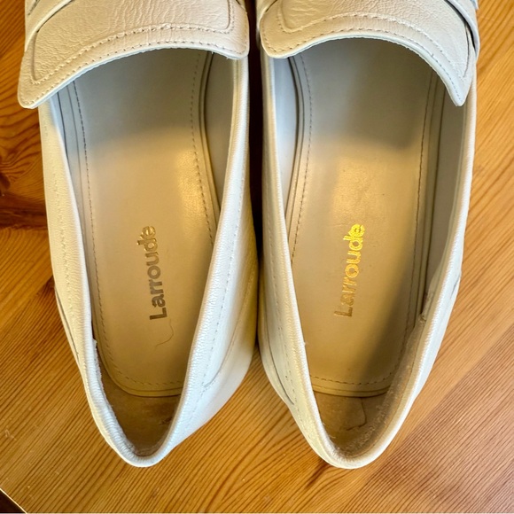 Larroude Cream Leather Loafers - Picture 10 of 16